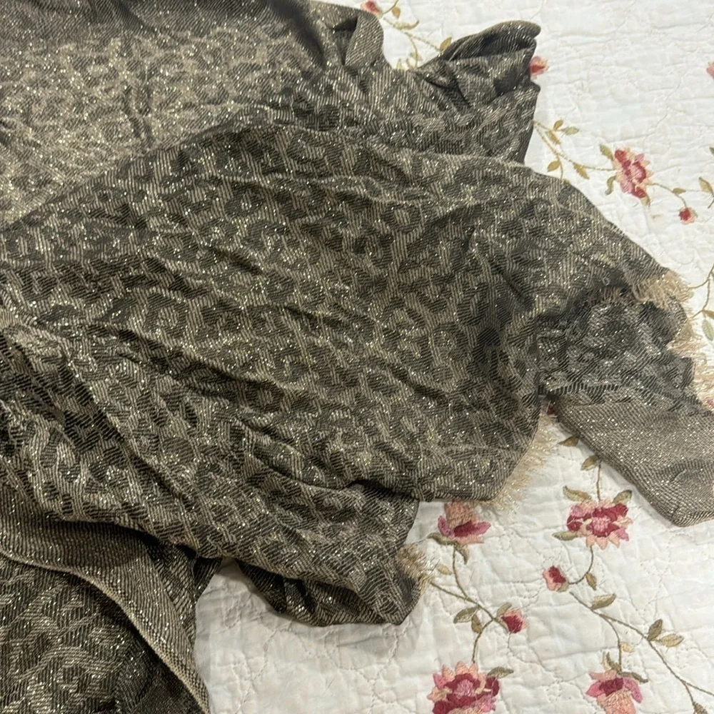 Michael Kors Leopard Lurex Jacquard Shawl/Scarf